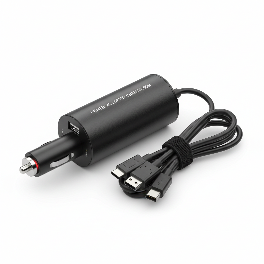 Universal Car Laptop Charger 90W black