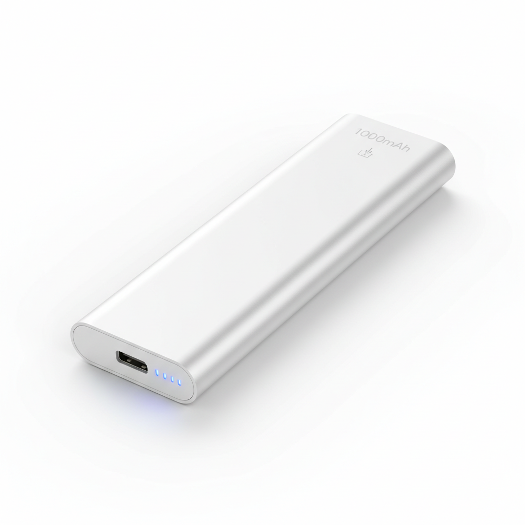 10000mAh Slim Power Bank white aluminum