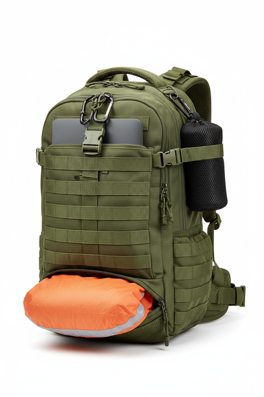 Waterproof Outdoor Laptop Backpack olive green rugged