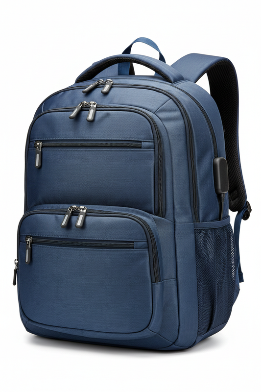 Laptop Backpack with USB Charging Port navy blue