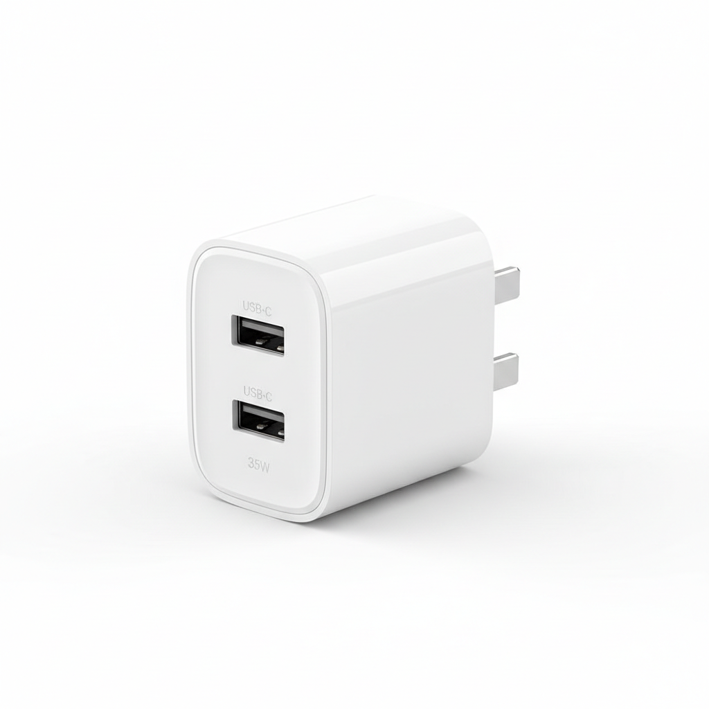 Dual Port 35W USB-C Fast Charger white