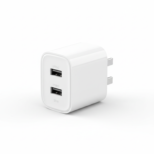 Dual Port 35W USB-C Fast Charger white