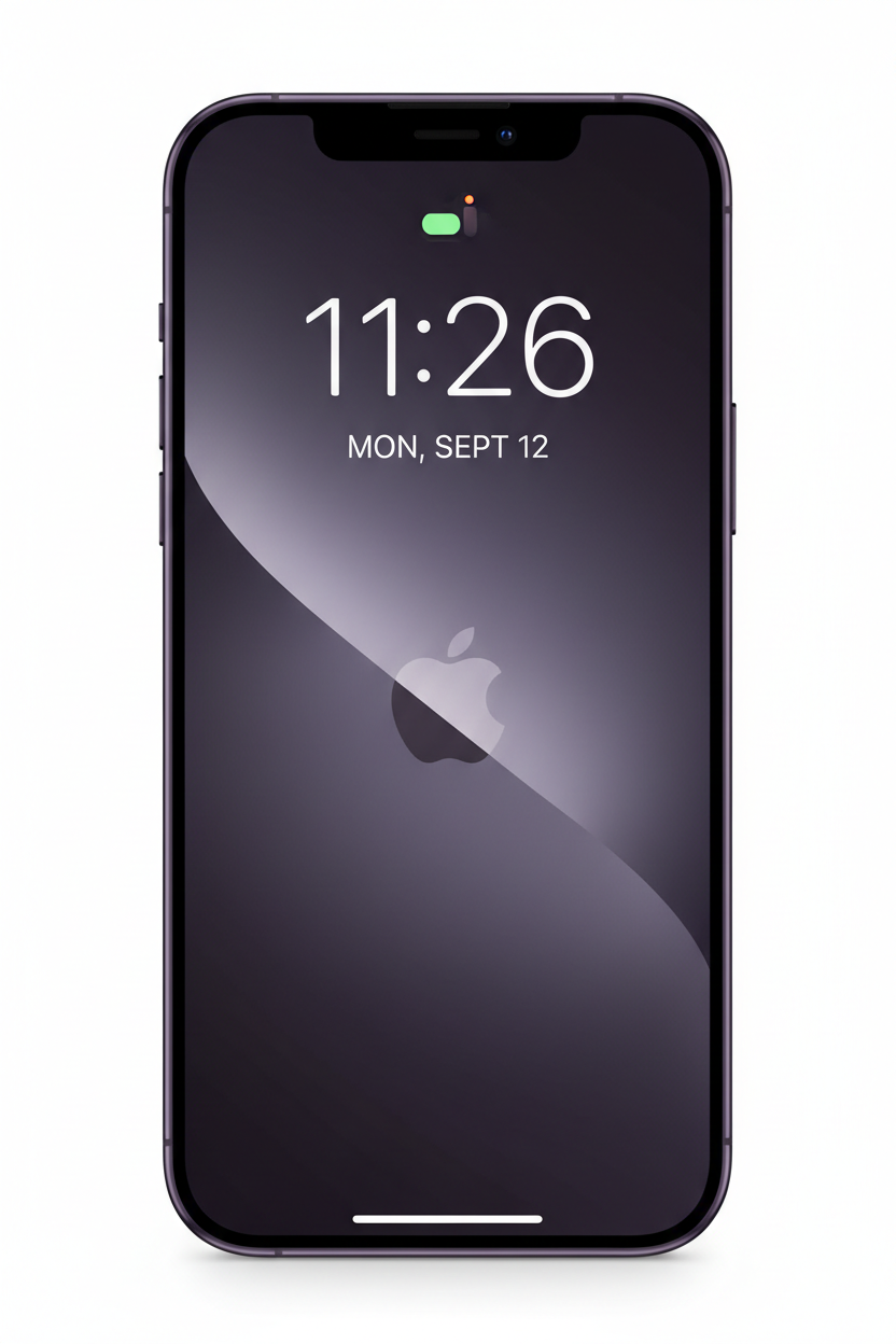 Apple iPhone 14 Pro deep purple Dynamic Island front view
