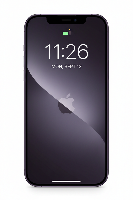 Apple iPhone 14 Pro deep purple Dynamic Island front view