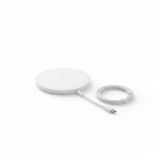 Wireless Charging Pad 15W slim white round