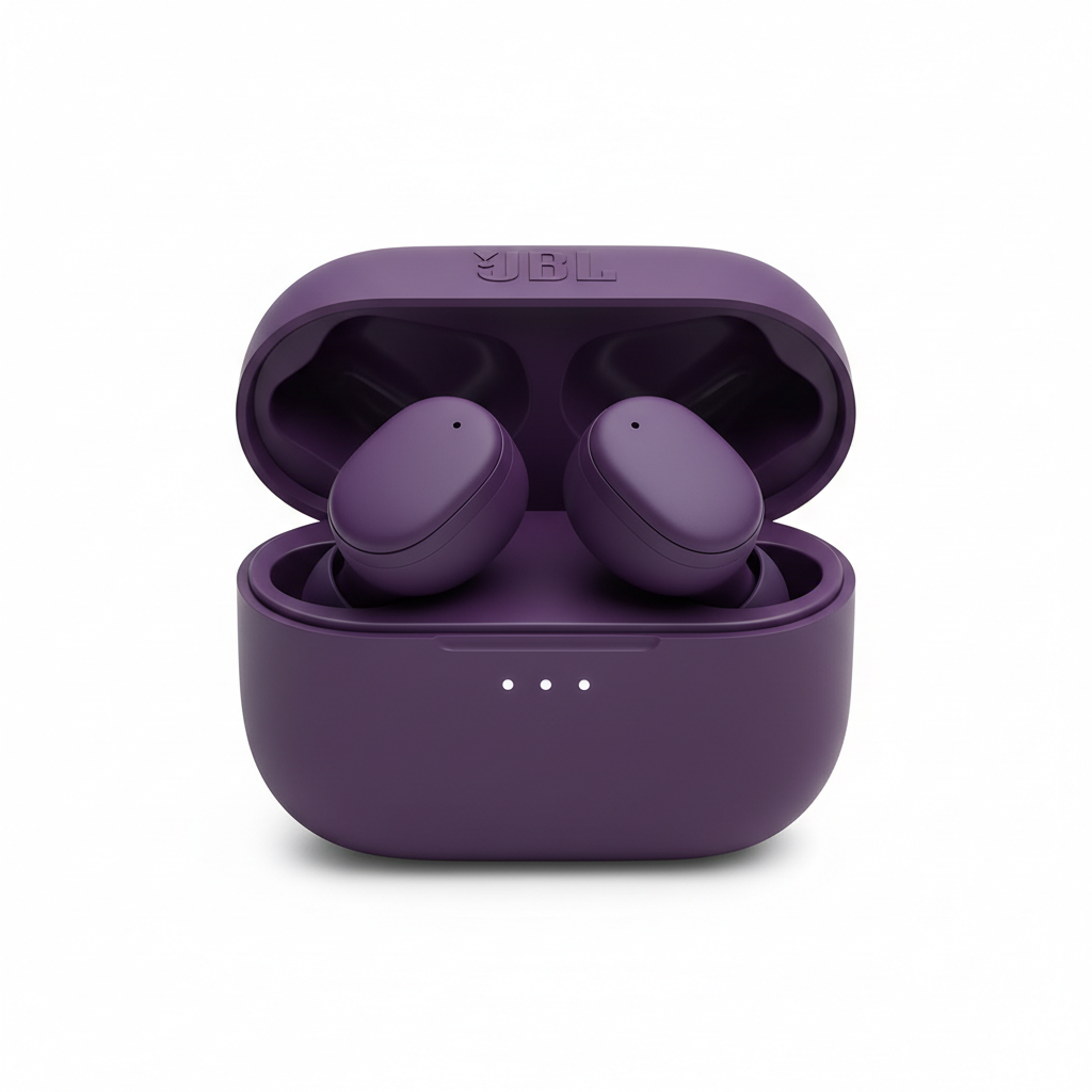 JBL Tune Buds true wireless earbuds purple with charging case