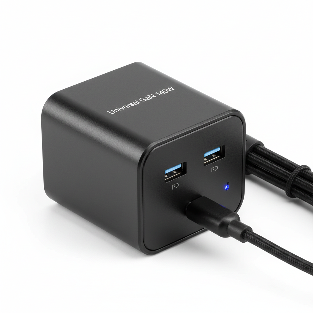 Universal GaN 140W Laptop Charger with 3 ports