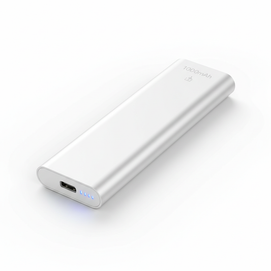 10000mAh Slim Power Bank white aluminum